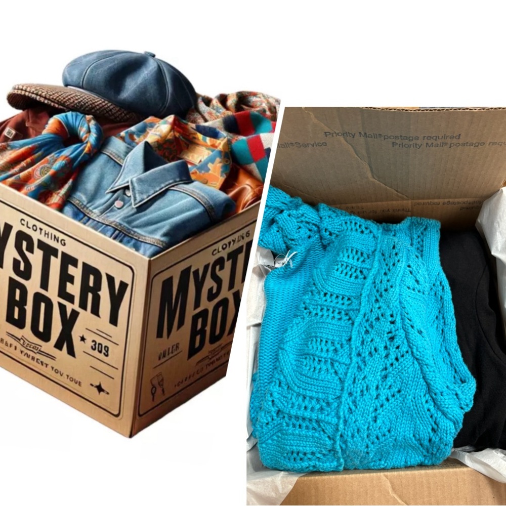 MYSTERY BOX WOMENS “sz M” CLOTHING 7 PIECE BUNDLE FOR RESALE Or SELF MB8